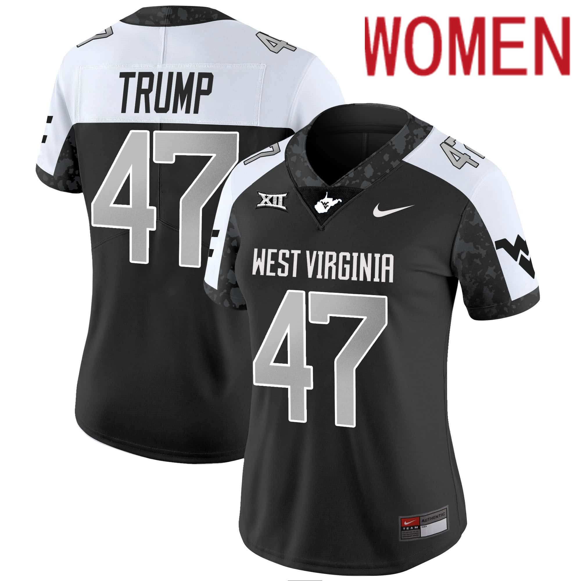 Women West Virginia Mountaineers #47 Trump Black 2024 Nike Vapor Limited NCAA Jersey style 1